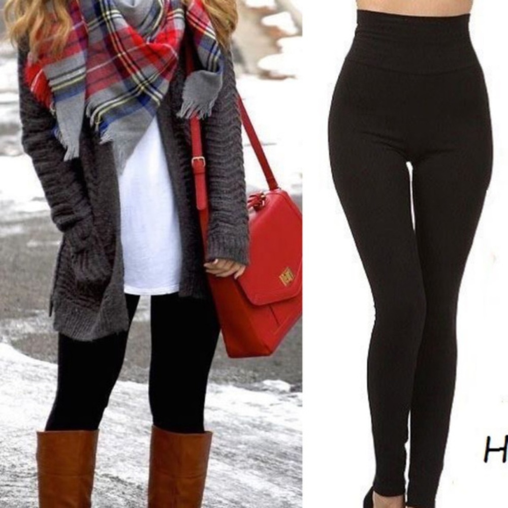 NEW Addition! Tummy Control Fleece Legging - BLACK